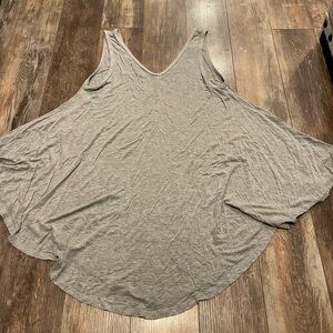 Umgee Gray Asymmetrical Tank Top Relaxed Fit